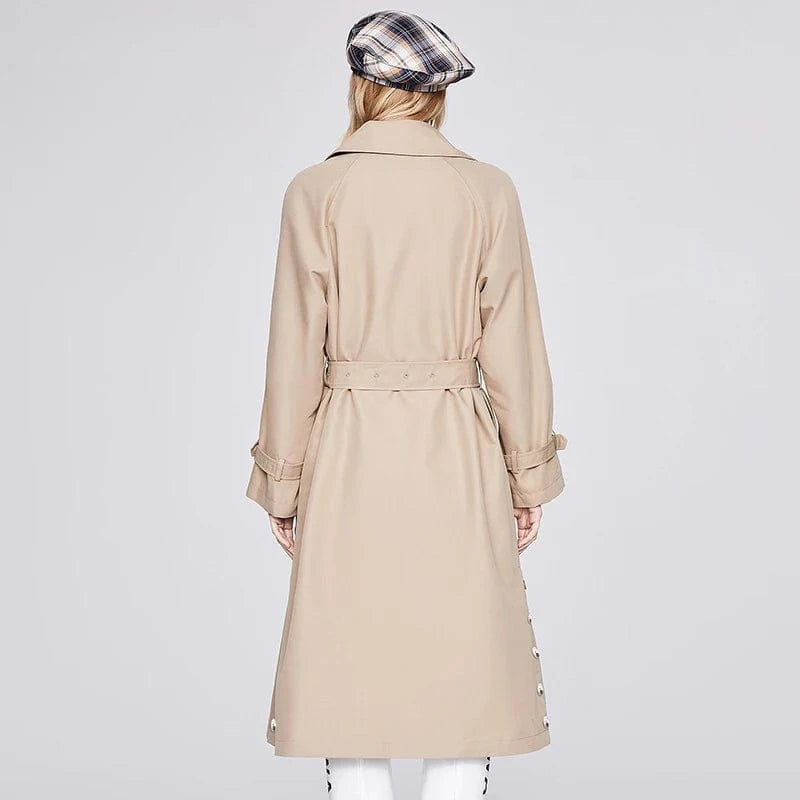 Autumn Cotton Long Trench Coats Fashion Design Double-breasted Trench Coat For Women Winter Spring