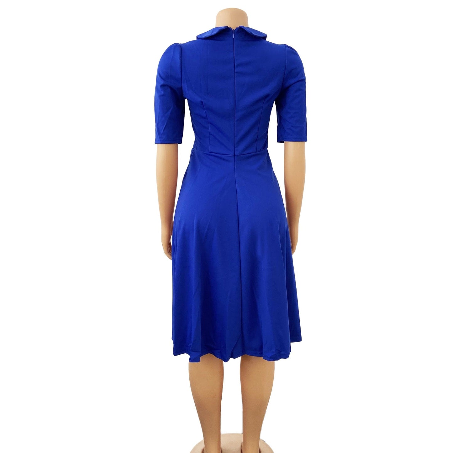 Autumn Elegant Fashion Large Size Soild Office Career Dresses Lady