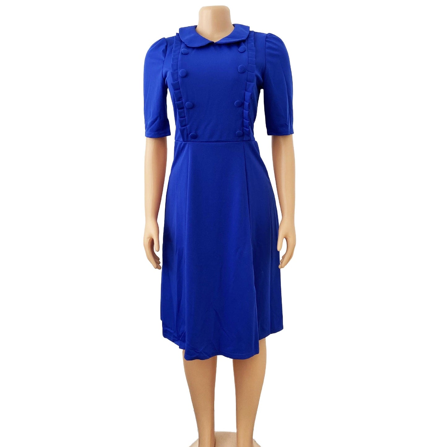 Autumn Elegant Fashion Large Size Soild Office Career Dresses Lady