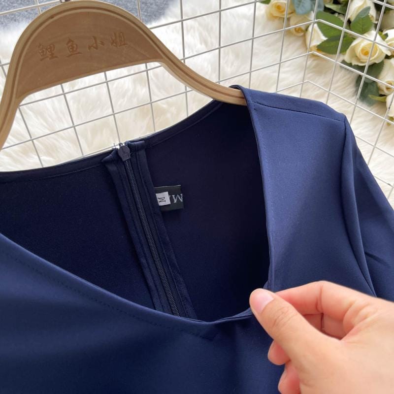 Autumn Elegant V Neck High Waist Long Sleeve Patchwork Pleated Skirts Print Midi Dress Women Casual Party Dresses Vestidos