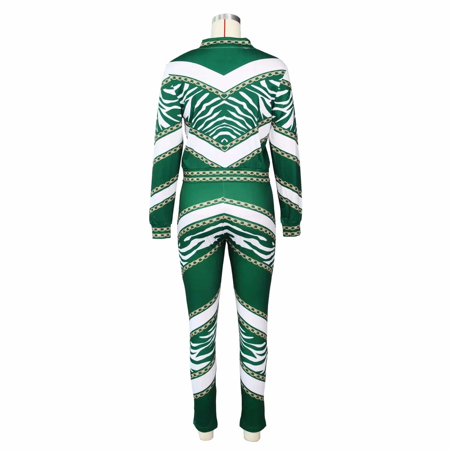 Autumn Printing Sports Suits Two Piece Pants Set Women Long Sleeve Zipper Two Piece Pants Sets