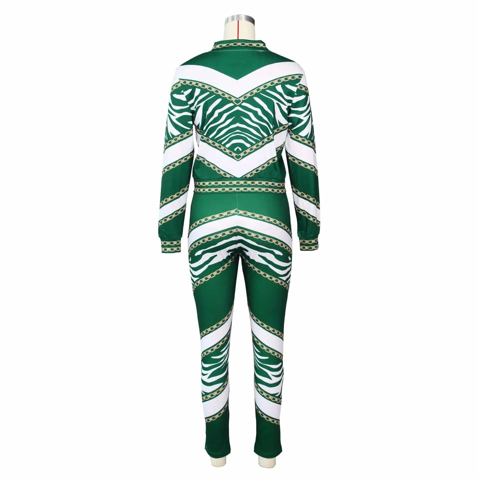 Autumn Printing Sports Suits Two Piece Pants Set Women Long Sleeve Zipper Two Piece Pants Sets