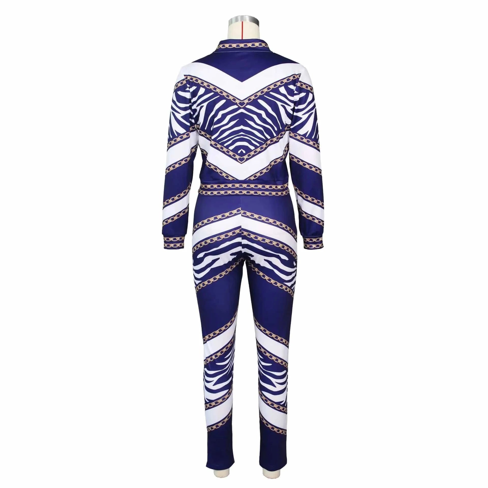 Autumn Printing Sports Suits Two Piece Pants Set Women Long Sleeve Zipper Two Piece Pants Sets