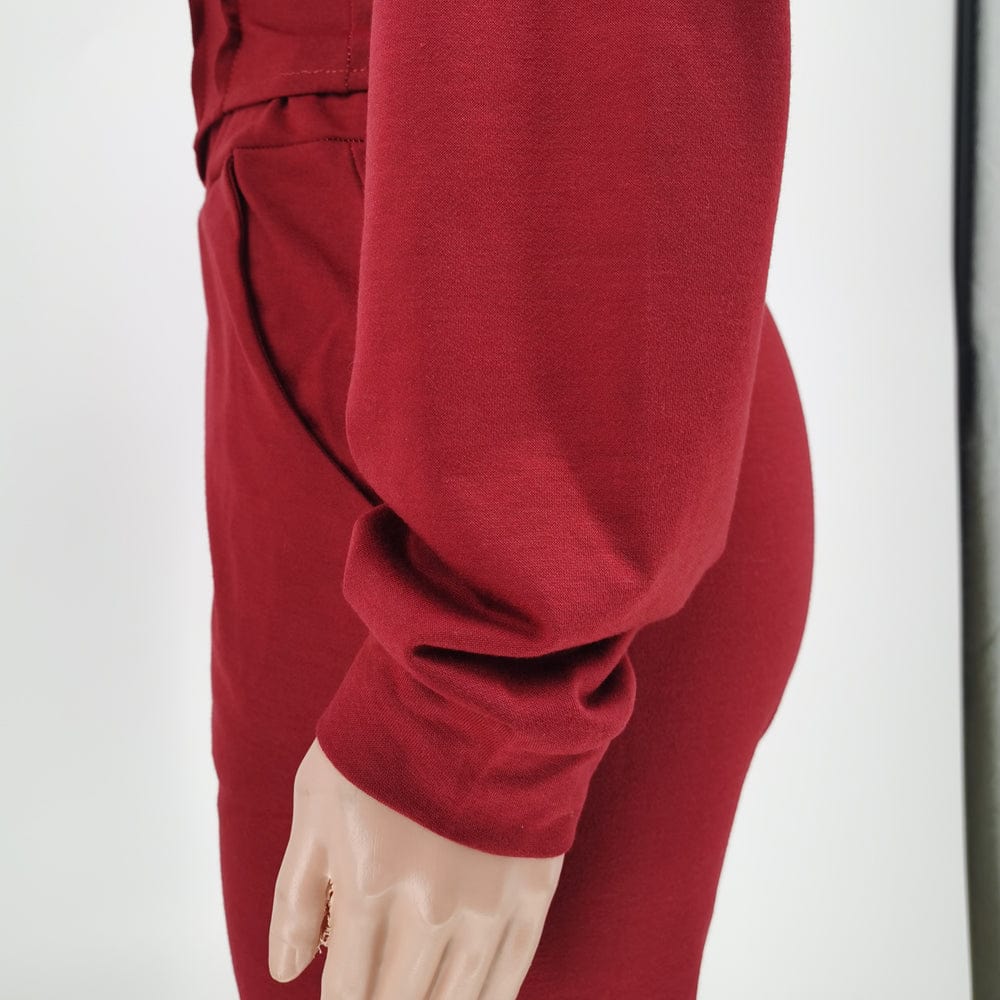 Autumn Winter Fashion Printed Tracksuit 2 Piece Set Winter Zip Up Corset Hoodie Pants Two Piece Outfits