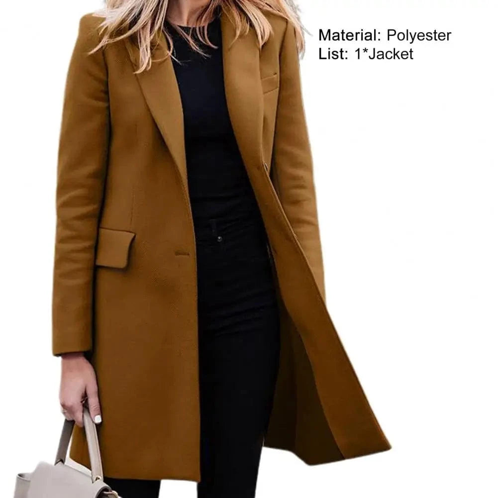 Autumn Winter Trench Coat for Women Suit Coat Single-breasted Long Blazer Jacket Women Coat sobretudo feminino