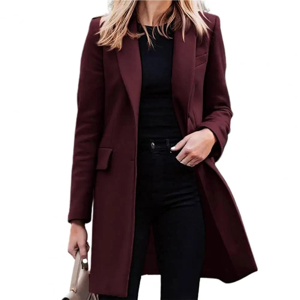 Autumn Winter Trench Coat for Women Suit Coat Single-breasted Long Blazer Jacket Women Coat sobretudo feminino