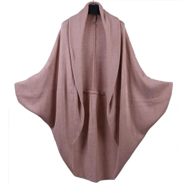 available / Champagne Casual Style Turn-down Collar Acrylic Cashmere Feel Ribbed Collar Women Knit Cardigans Shrug