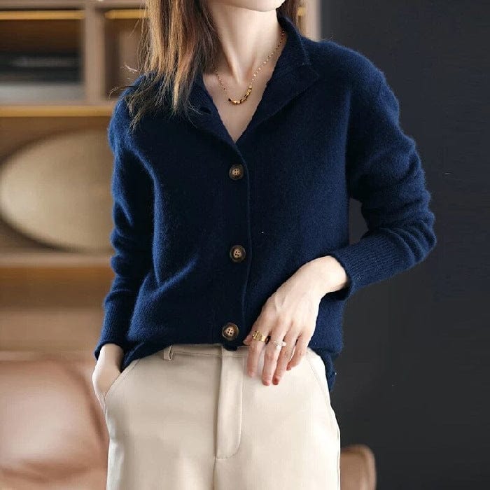 Average size / 211 navy blue Anti-Pilling Crystal Velvet Sweaters Cardigan Coat Women's New 2022 Wear Knitted Solid Color Tops Outerwear