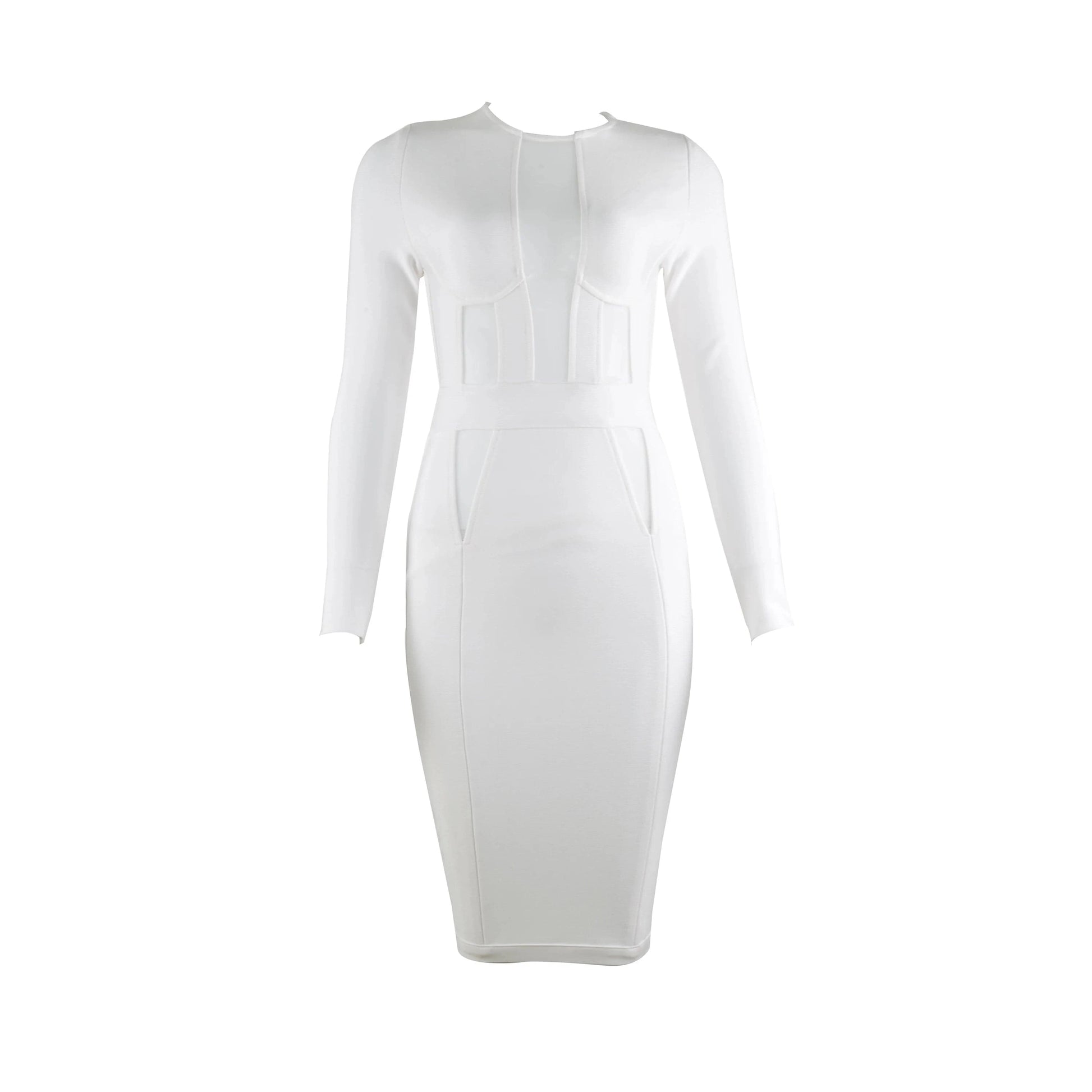 BA065 New Bandage Dresses Long Sleeve Round Neck Gauze Sexy Evening Dress Fashion Party Casual Elegant Woman Bodycon Vestidos