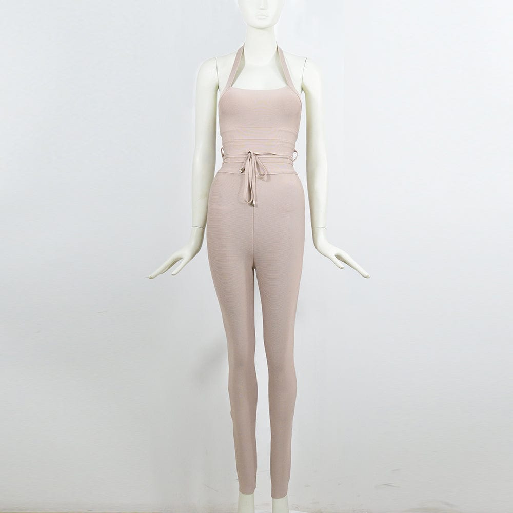 BA175 Fashion Ladies Club Wear Spaghetti Strap Backless One Piece Sexy Bodycon Bandage Jumpsuits, Playsuits & Bodysuits