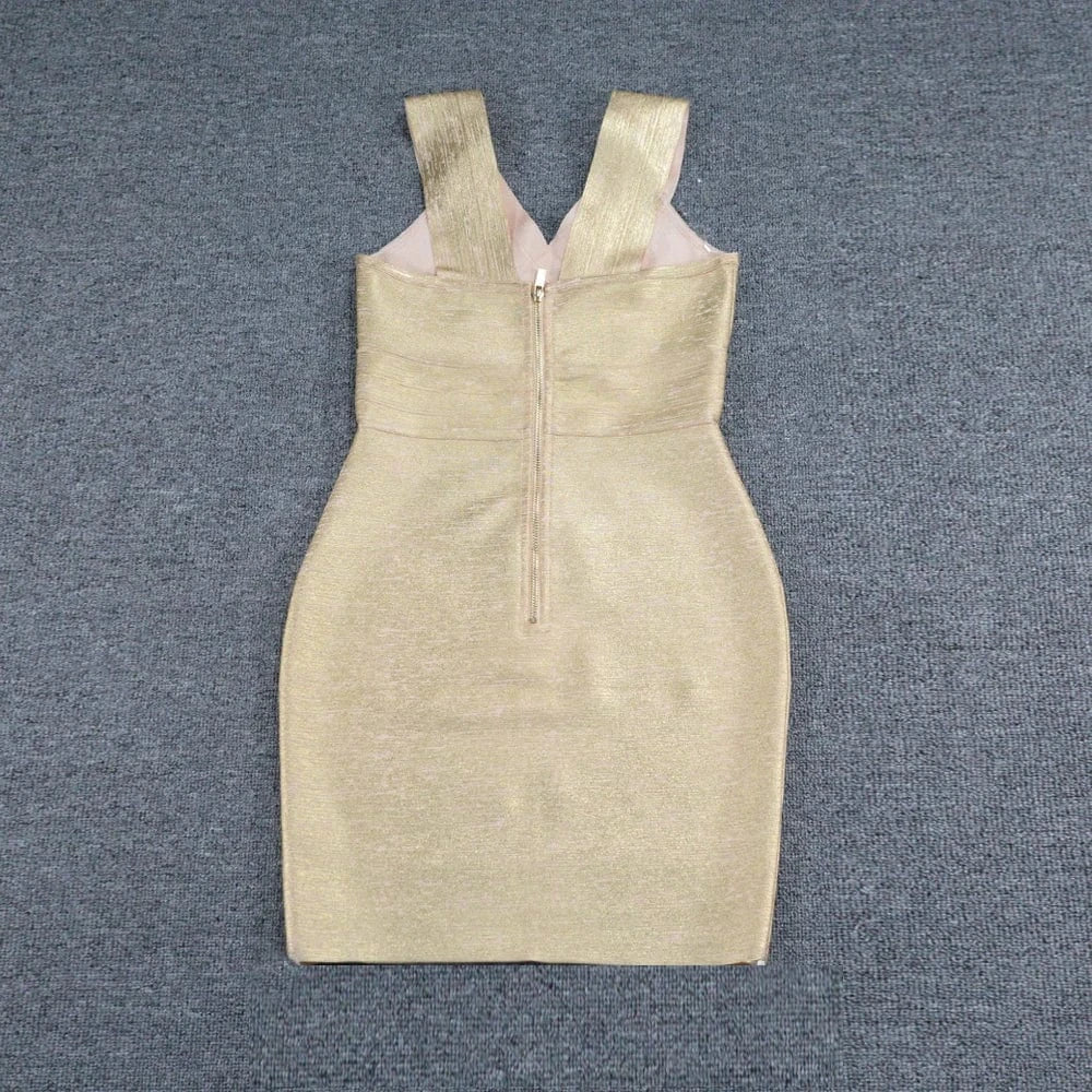 BA177 Bandage Dress Summer V Neck Sleeveless Sexy High Quality Vestidos Fashion Party Casual Bodycon Evening Dresses For Woman