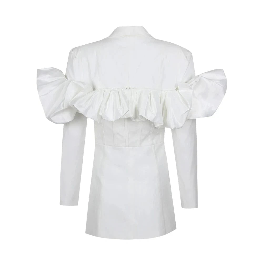 BA2293 Kimshein Formal Blazer Dress New Arrivals Puff Long Sleeves Mini Dress Fashion Blazer In High Quality