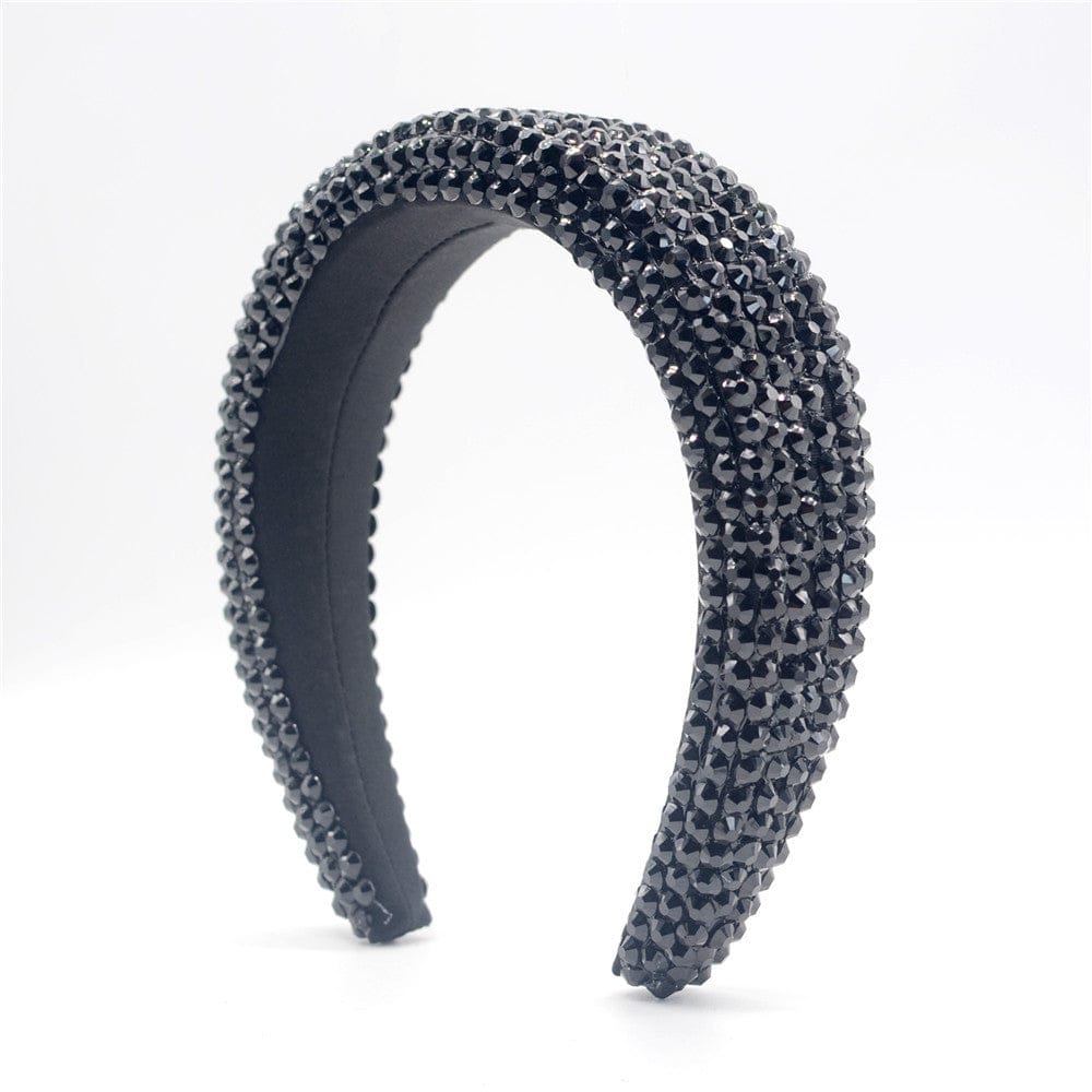Baroque elastic hair bands full drill sponge hair band girls drill Korean version wide edge crystal silk hair band