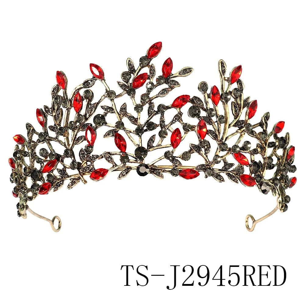 Baroque Wedding Tiaras And Royal Crowns Zircon Bridal Hair Jewelry Headpieces Cosplay Princess Queen Halloween Green Crown