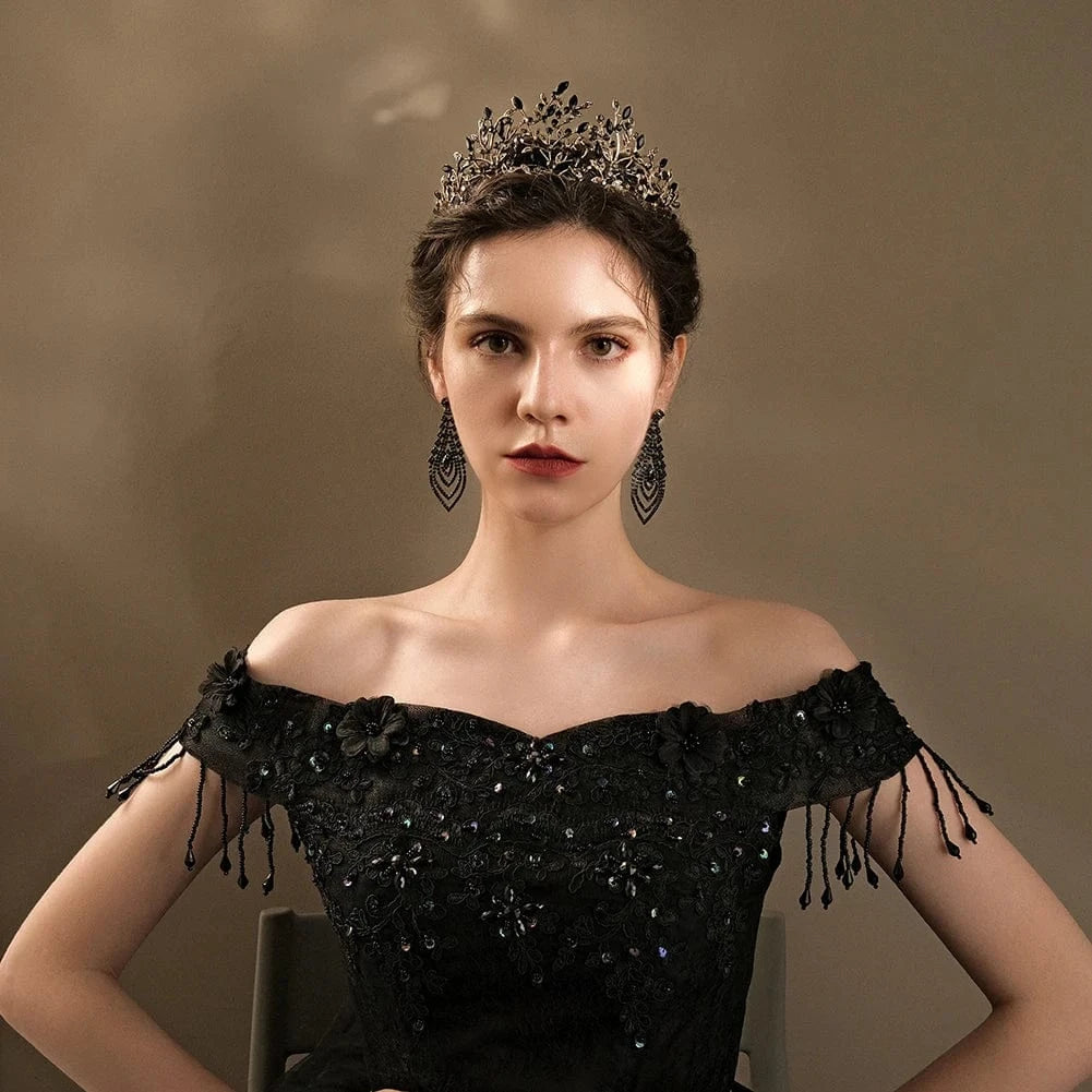 Baroque Wedding Tiaras And Royal Crowns Zircon Bridal Hair Jewelry Headpieces Cosplay Princess Queen Halloween Green Crown