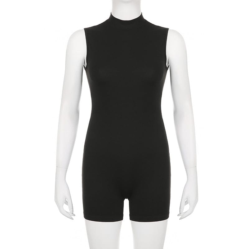 Bclout 2023 Basic All-match Female Summer Playsuit Zipper Sleeveless High Street Rompers Invisible Women's Sports Jumpsuit