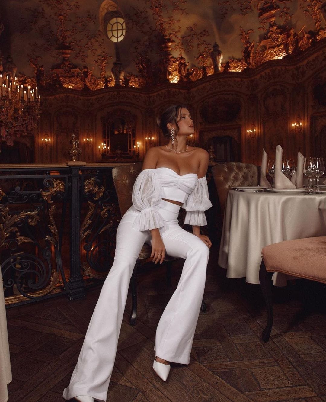 BD2180 Off Shoulder Tops Trending Outfits Two Piece Pants Set Women Fashion Spring Sets Women