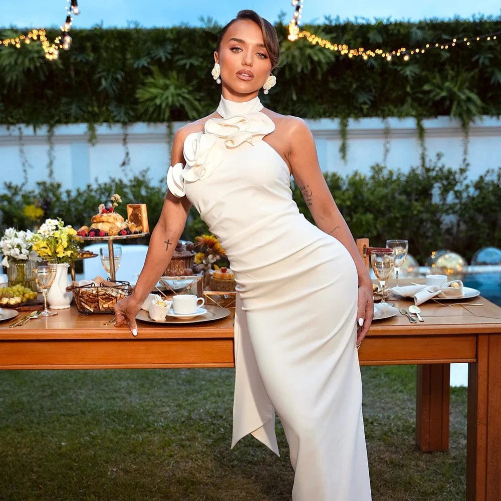 BD2418 Elegant Bandage Dress Halter Backless Sexy Evening Dresses Fashion Party Ball Gowns High Quality Bodycon Woman Vestidos