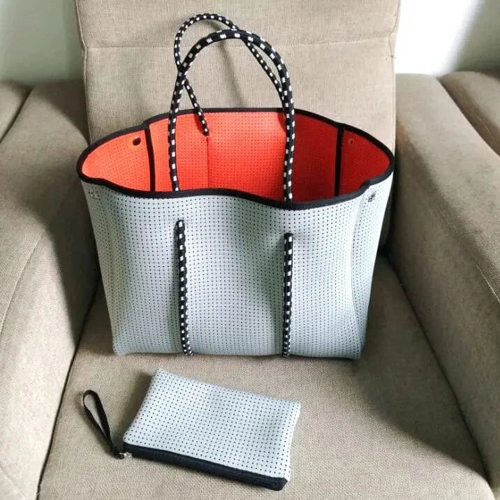 Beach Bag Hot Selling Fashion Durable Perforated Designer Neoprene Bag Wholesale Neoprene Bags Women Handbags Ladies