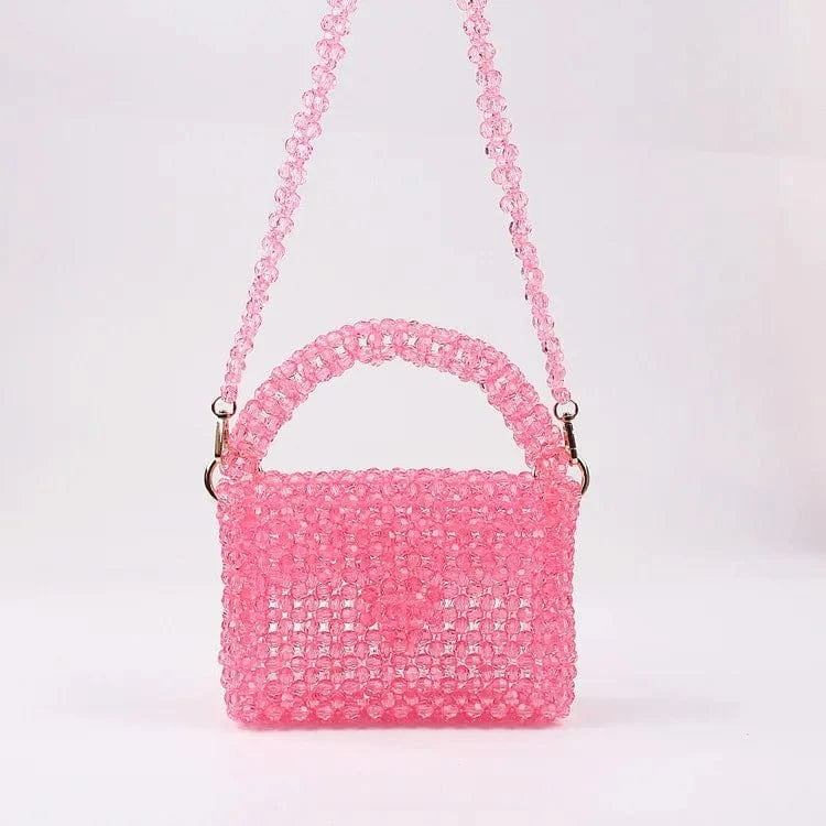 Bead Bag Designer Brand Acrylic Clear Pearl Beaded Box Totes Handmade Transparent Handbags Women Bags Designer Party Purses New