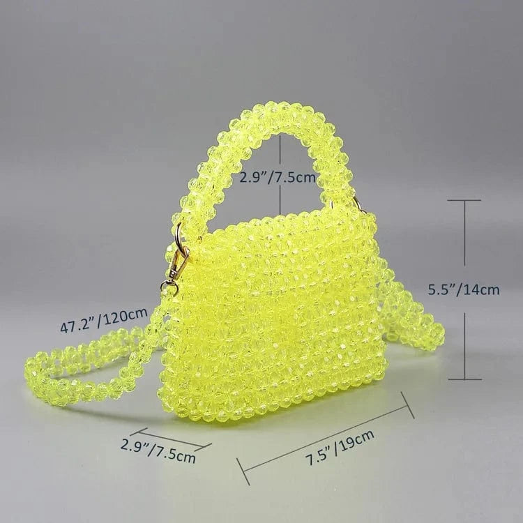 Bead Bag Designer Brand Acrylic Clear Pearl Beaded Box Totes Handmade Transparent Handbags Women Bags Designer Party Purses New