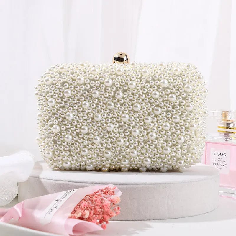 Beige Factory Wholesale Special Customize European Classic Lady Vintage Beaded Mini Small Hand Clutches Wedding Bridal Evening Bags