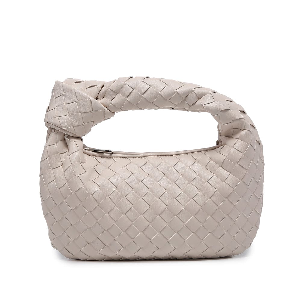 Beige Latest fashion Designer pu leather woven shoulder bag women hobo bag for wholesale price