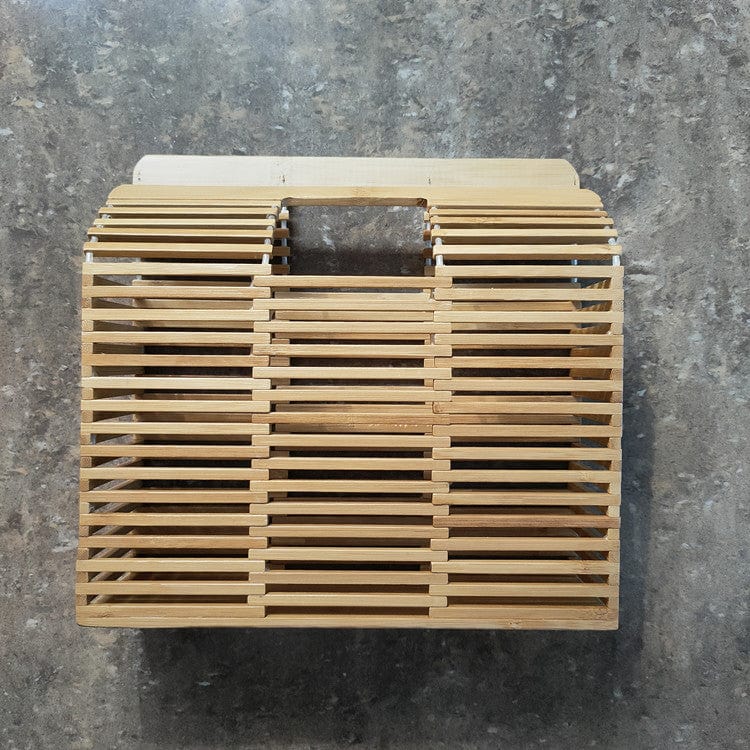 Beige New square bamboo purse seaside holiday beach bag fashion lady handbag catwalk bags