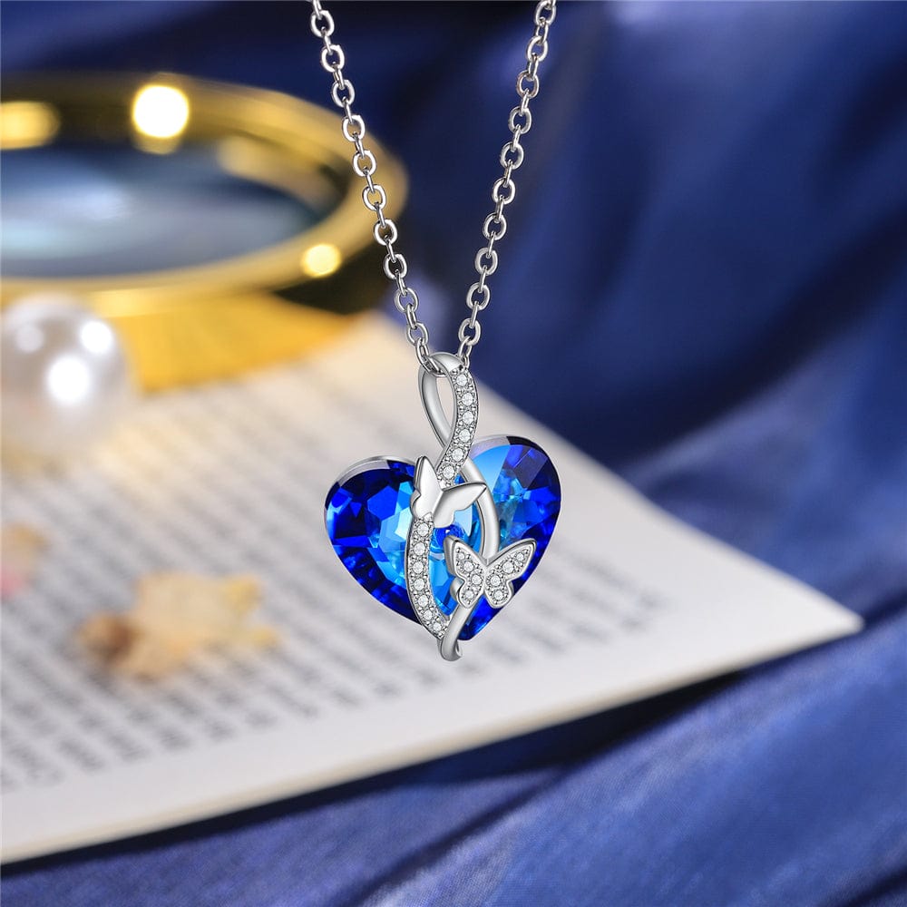 Best Dropship Fashion Necklace Jewelry Collares Blue Red Pink Color Crystal Pendant Necklace
