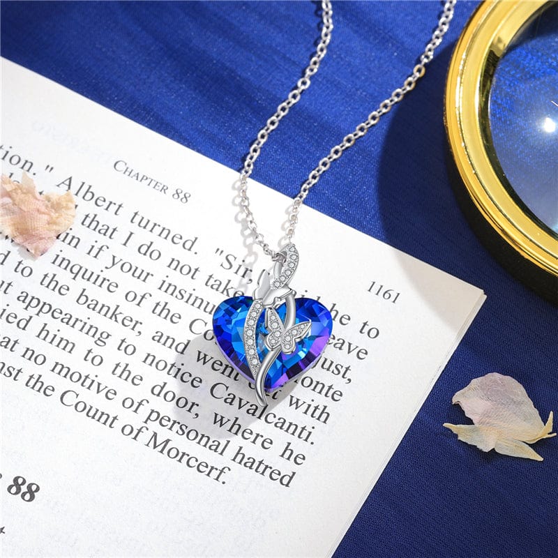 Best Dropship Fashion Necklace Jewelry Collares Blue Red Pink Color Crystal Pendant Necklace