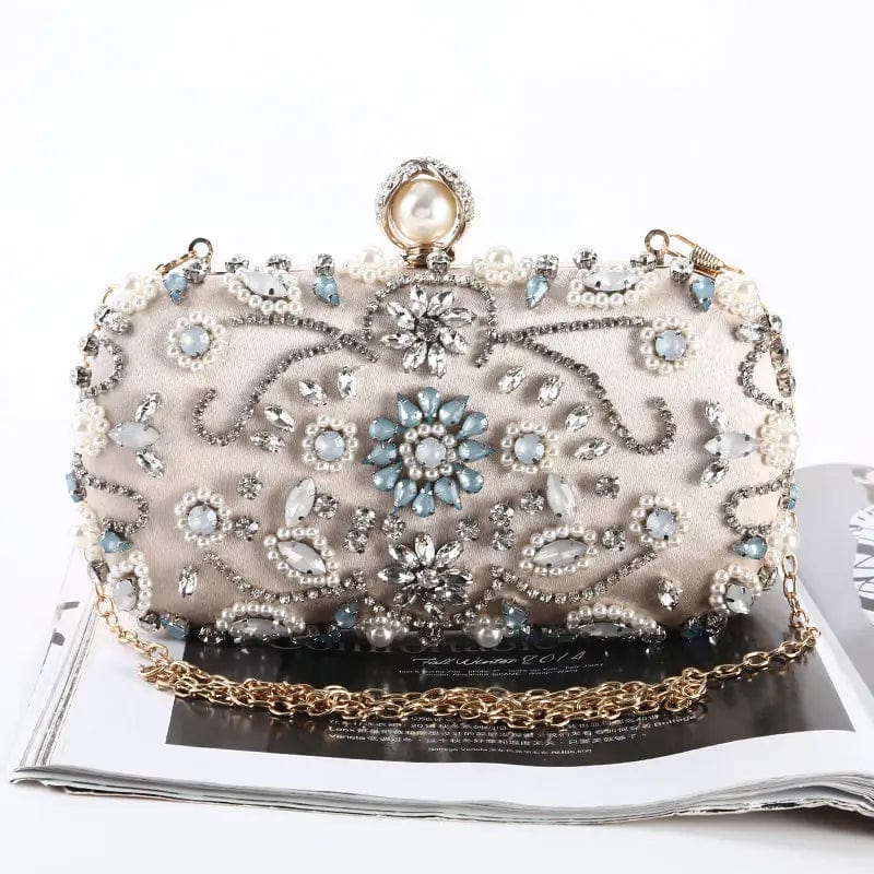 Best Price Handmade Indian Diamond Evening Bag Sequin Dinner Clutches Wedding Party Fashion Handbag Bridal Purse