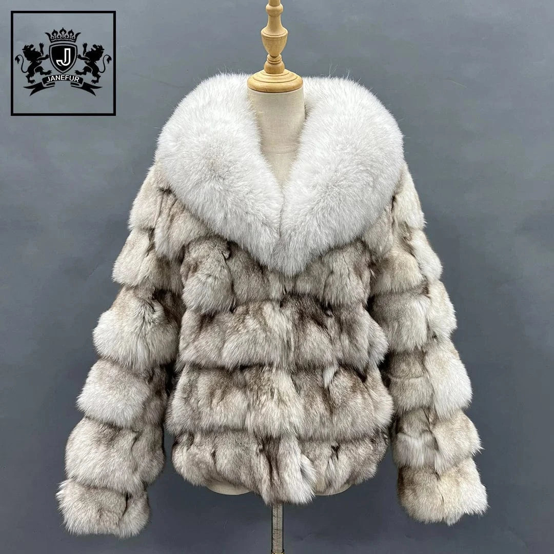 Best Price Winter Natural Color Furry Normal Patchwork Fox Fur Coat