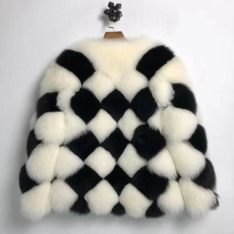 Best Quality Fur Coats Winter Bubble Fox Mink Raccoon Plush Women Coats Fur Jacket Brown Real Fur Coats Winter
