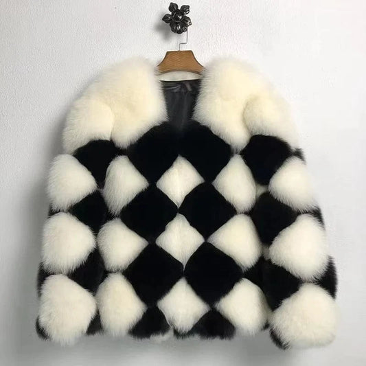 Best Quality Fur Coats Winter Bubble Fox Mink Raccoon Plush Women Coats Fur Jacket Brown Real Fur Coats Winter