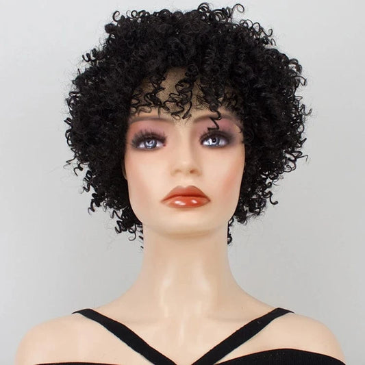 Best Seller Ombre Deep Wave 10 inch Afro Tight Curly Wig For Black Women Black Super Short Wet And Wavy Wigs