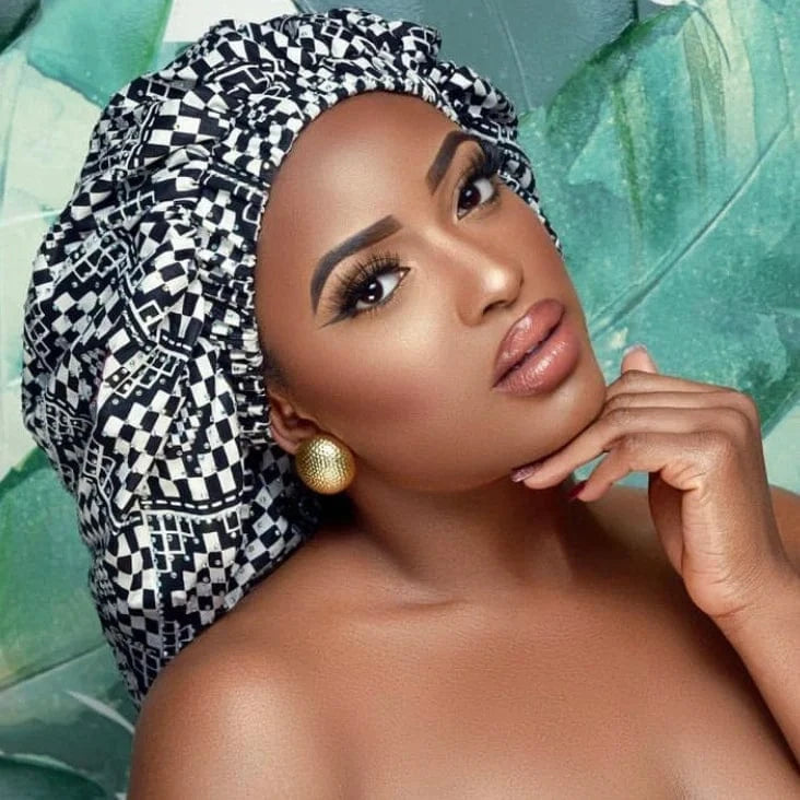 Best Selling Multiple color Handmade Products Custom Silk African Ankara Print Sleep Hair Bonnet with Logo for Wholesale