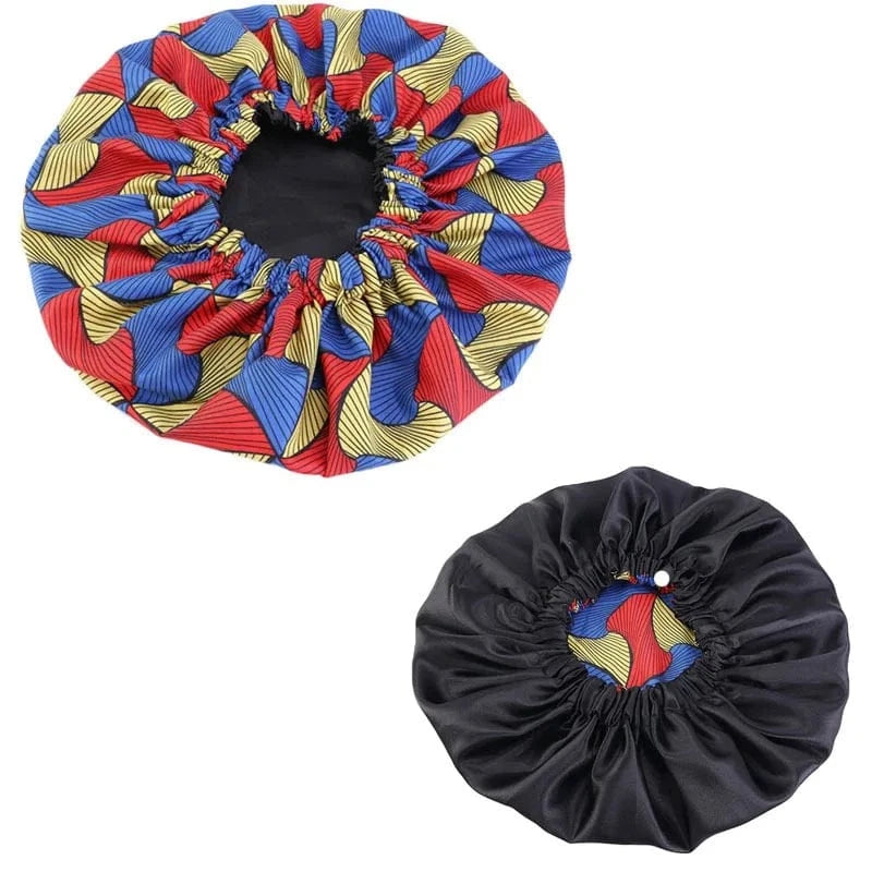 Best Selling Multiple color Handmade Products Custom Silk African Ankara Print Sleep Hair Bonnet with Logo for Wholesale