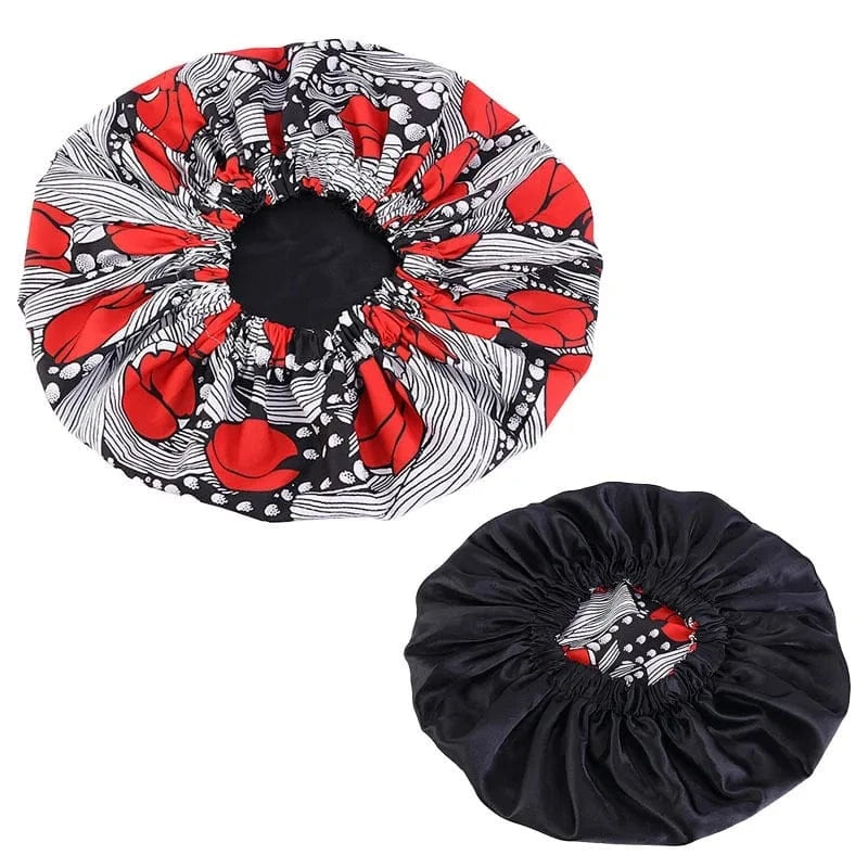 Best Selling Multiple color Handmade Products Custom Silk African Ankara Print Sleep Hair Bonnet with Logo for Wholesale