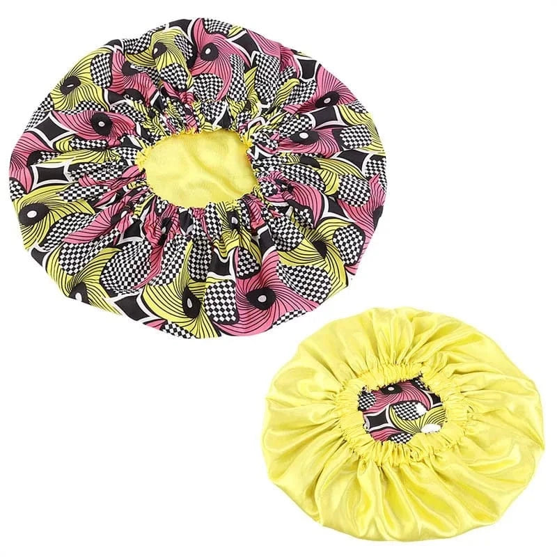 Best Selling Multiple color Handmade Products Custom Silk African Ankara Print Sleep Hair Bonnet with Logo for Wholesale