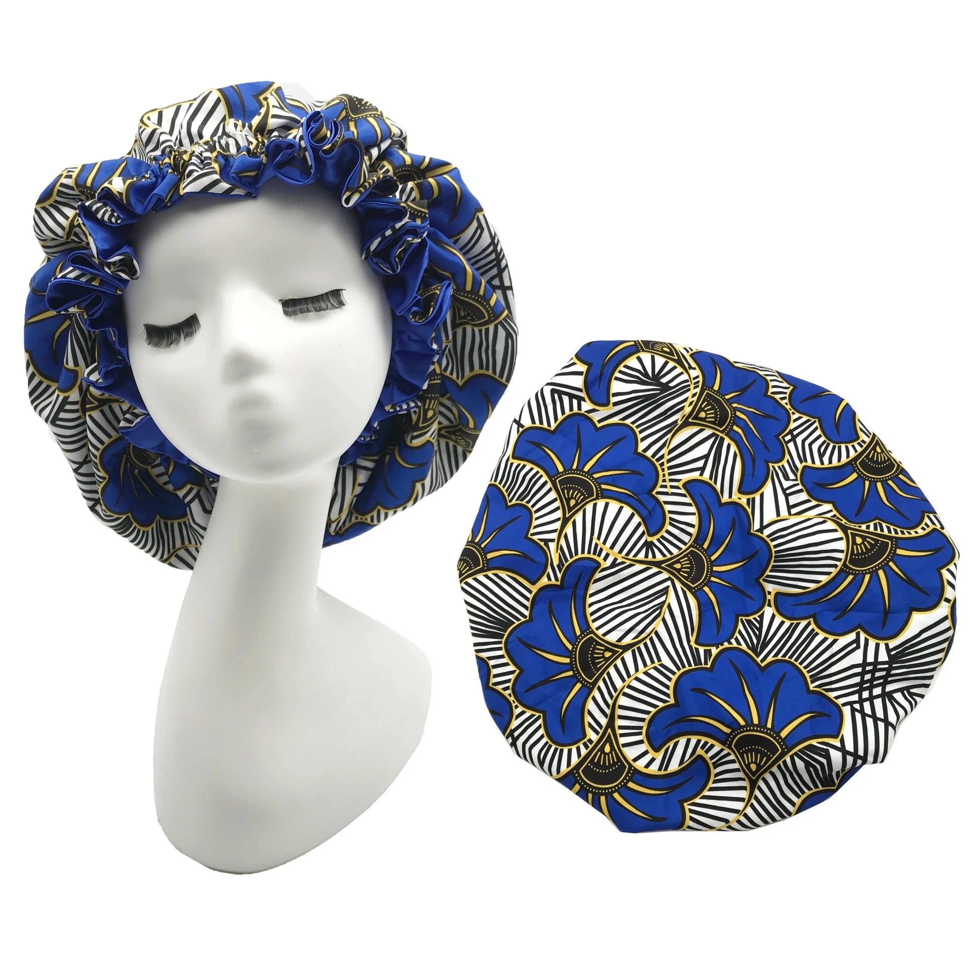 Best Selling Multiple color Handmade Products Custom Silk African Ankara Print Sleep Hair Bonnet with Logo for Wholesale