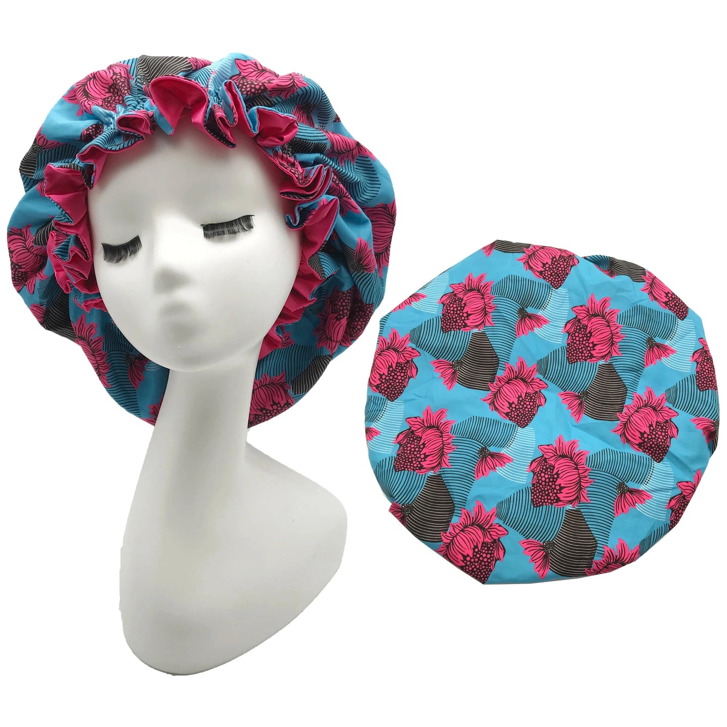 Best Selling Multiple color Handmade Products Custom Silk African Ankara Print Sleep Hair Bonnet with Logo for Wholesale