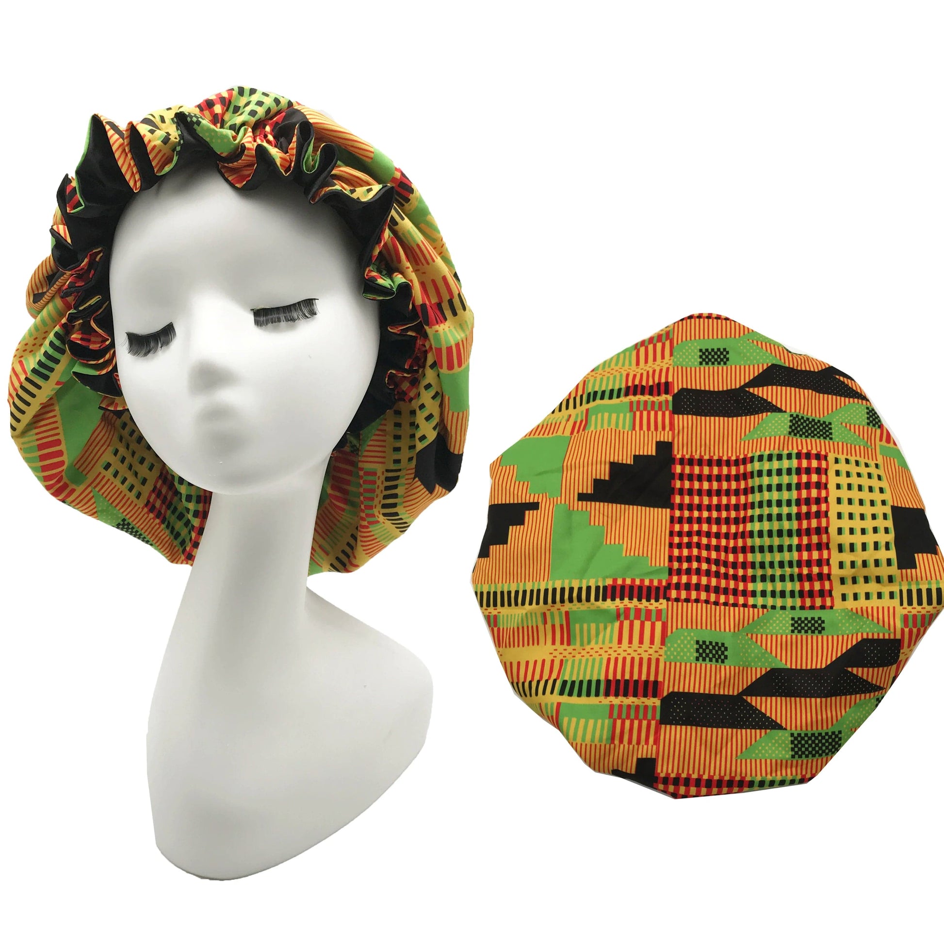Best Selling Multiple color Handmade Products Custom Silk African Ankara Print Sleep Hair Bonnet with Logo for Wholesale
