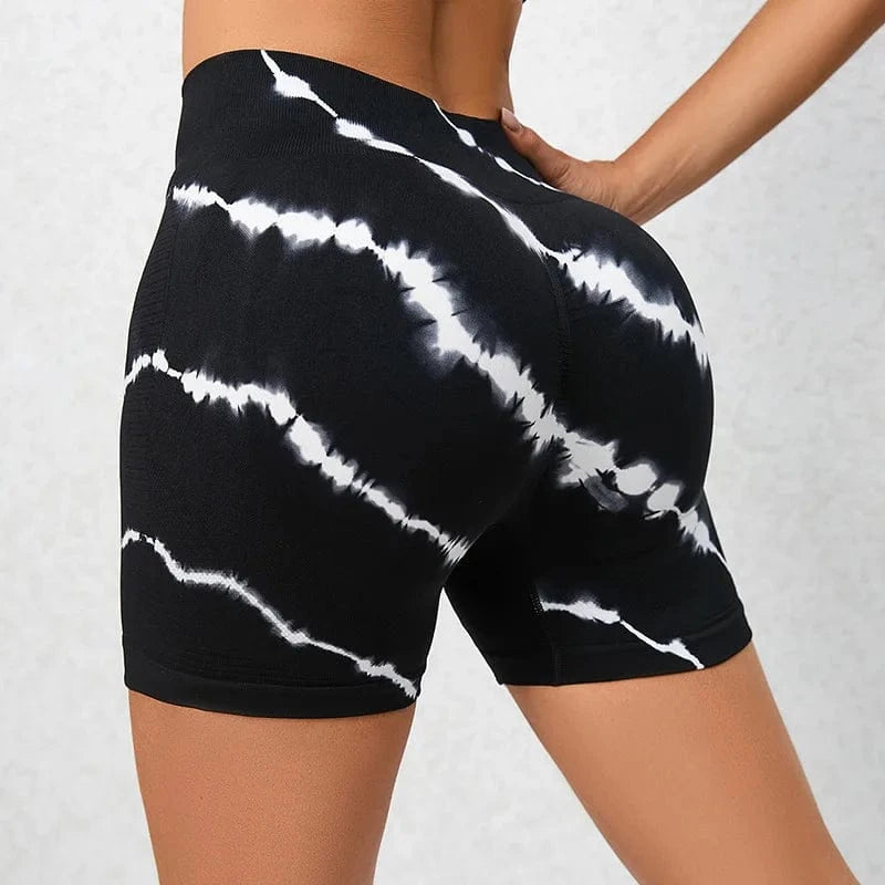 Best Selling Seamless Tie Dye Yoga Pants Summer High Waist Leggings Yoga Sports Women's Shorts