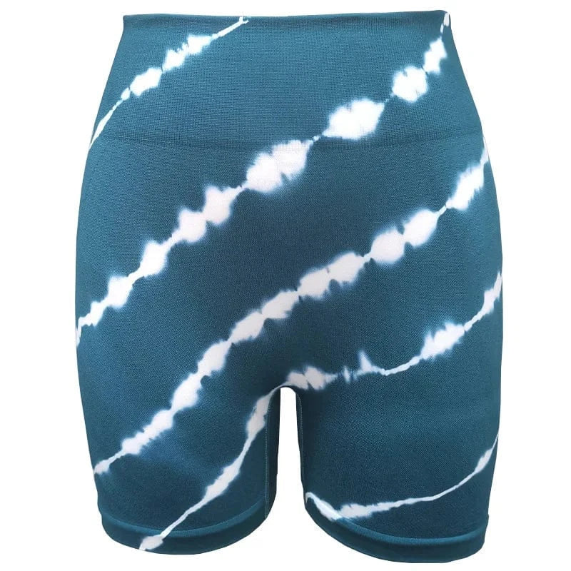 Best Selling Seamless Tie Dye Yoga Pants Summer High Waist Leggings Yoga Sports Women's Shorts