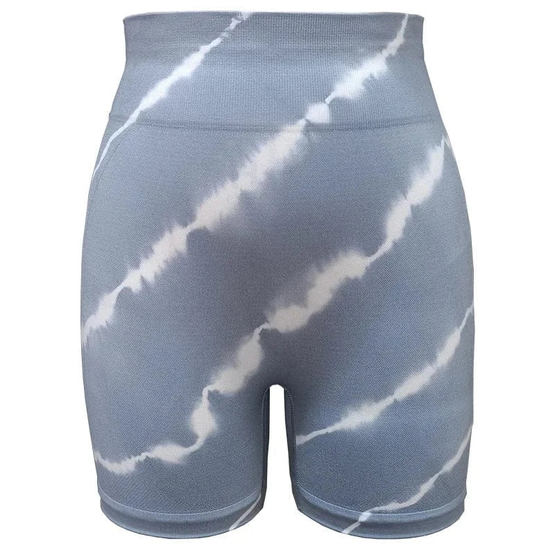 Best Selling Seamless Tie Dye Yoga Pants Summer High Waist Leggings Yoga Sports Women's Shorts