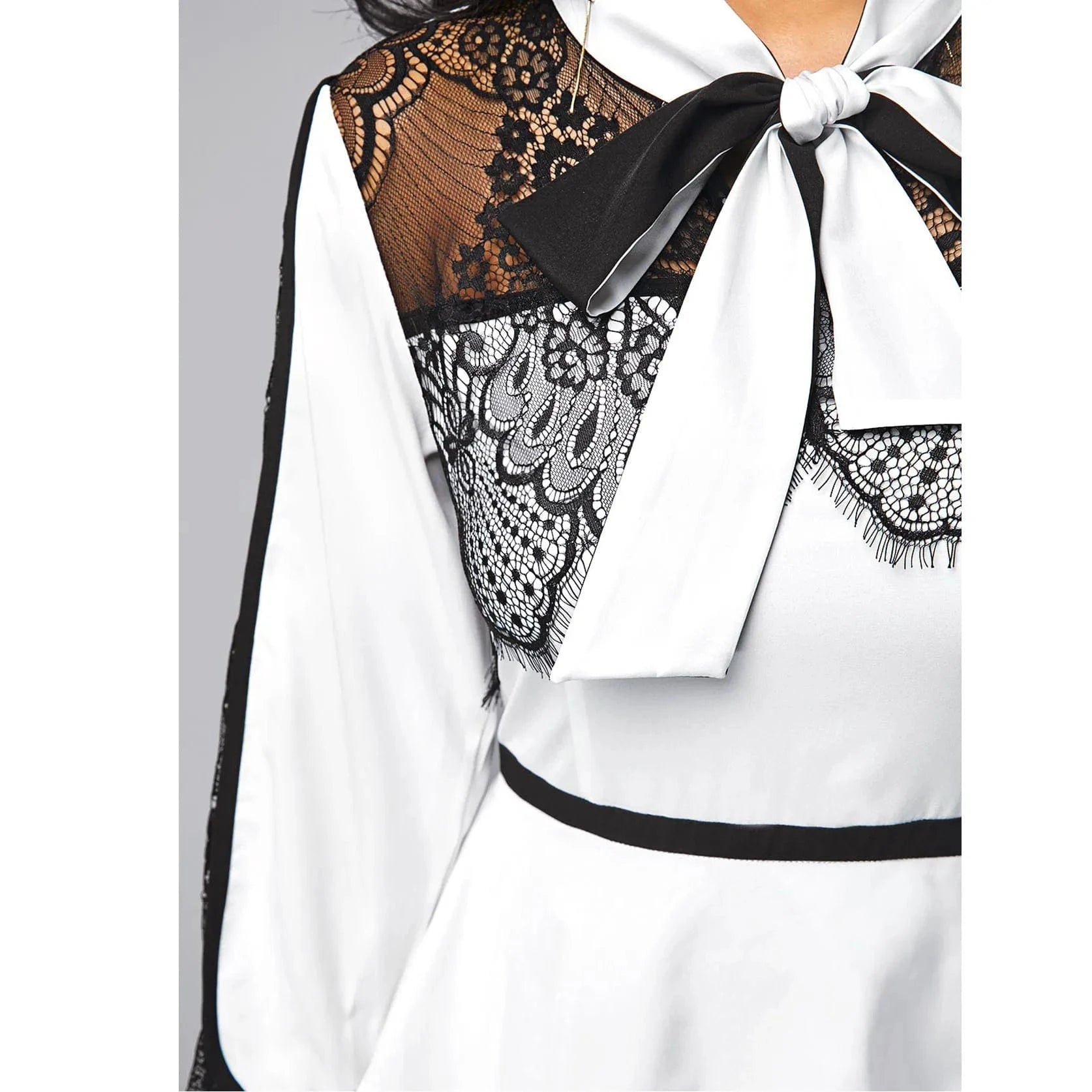 Best Selling Summer New Lace Stitching Contrast Color Slim Professional Dress Fashion Pencil Skirt