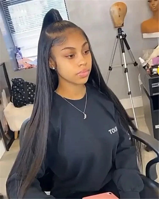 Best selling virgin human hair straight wave natural color HD swiss lace 22inch to 32inch 13*6 hd human hair lace front wig