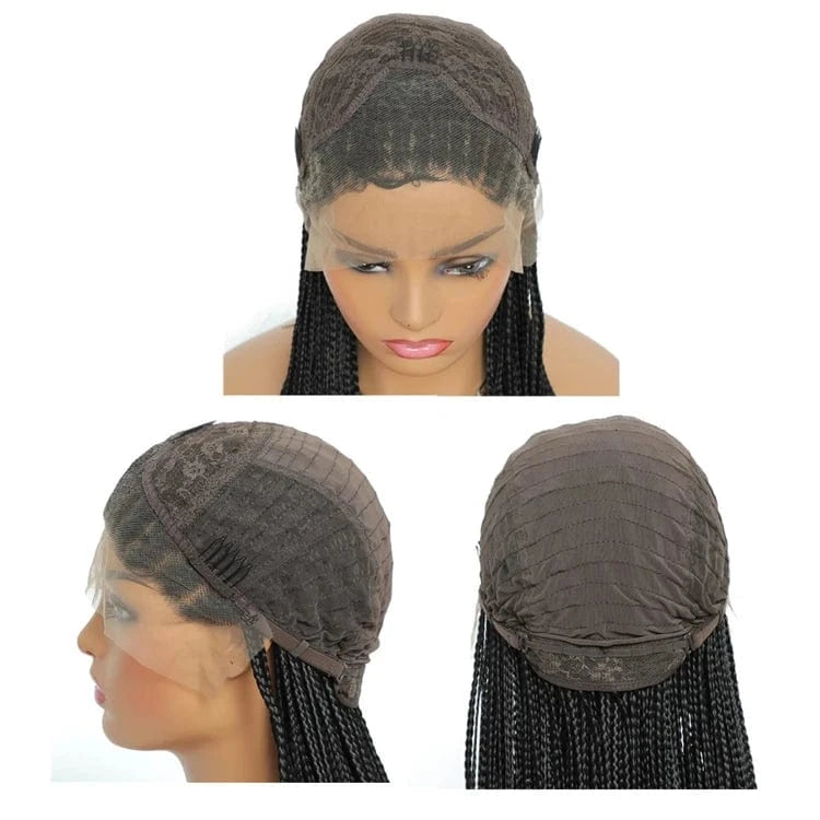 Best Vendor for Braided Wigs Hair Frontal Lace Box Braiding Hair 13X2.5 13X3 Density 150% Fiber French Curl Braiding Hair