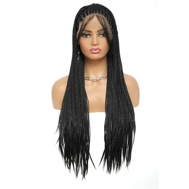 Best Vendor for Braided Wigs Hair Frontal Lace Box Braiding Hair 13X2.5 13X3 Density 150% Fiber French Curl Braiding Hair