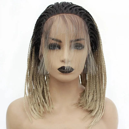 Best Vendor for Braided Wigs Hair Frontal Lace Box Braiding Hair 13X2.5 13X3 Density 150% Fiber French Curl Braiding Hair